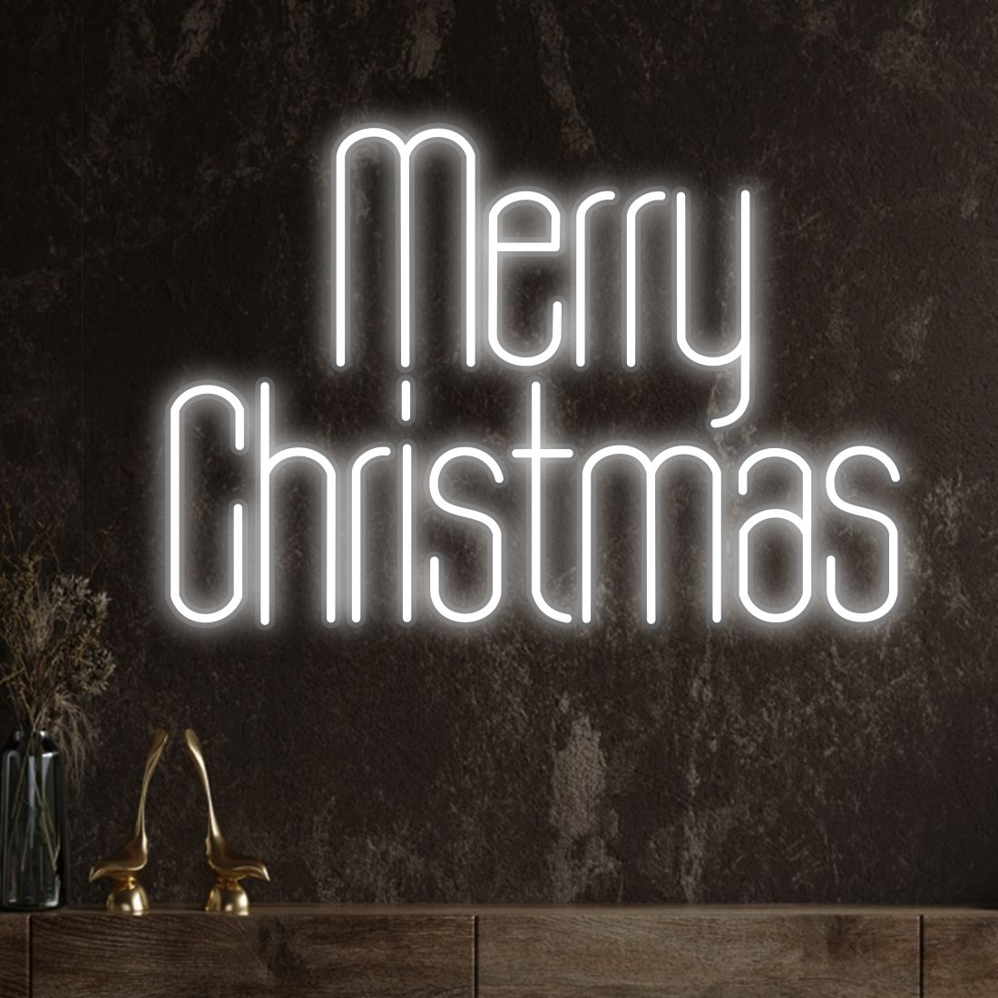 Napis Merry Christmas prosty neon 12V