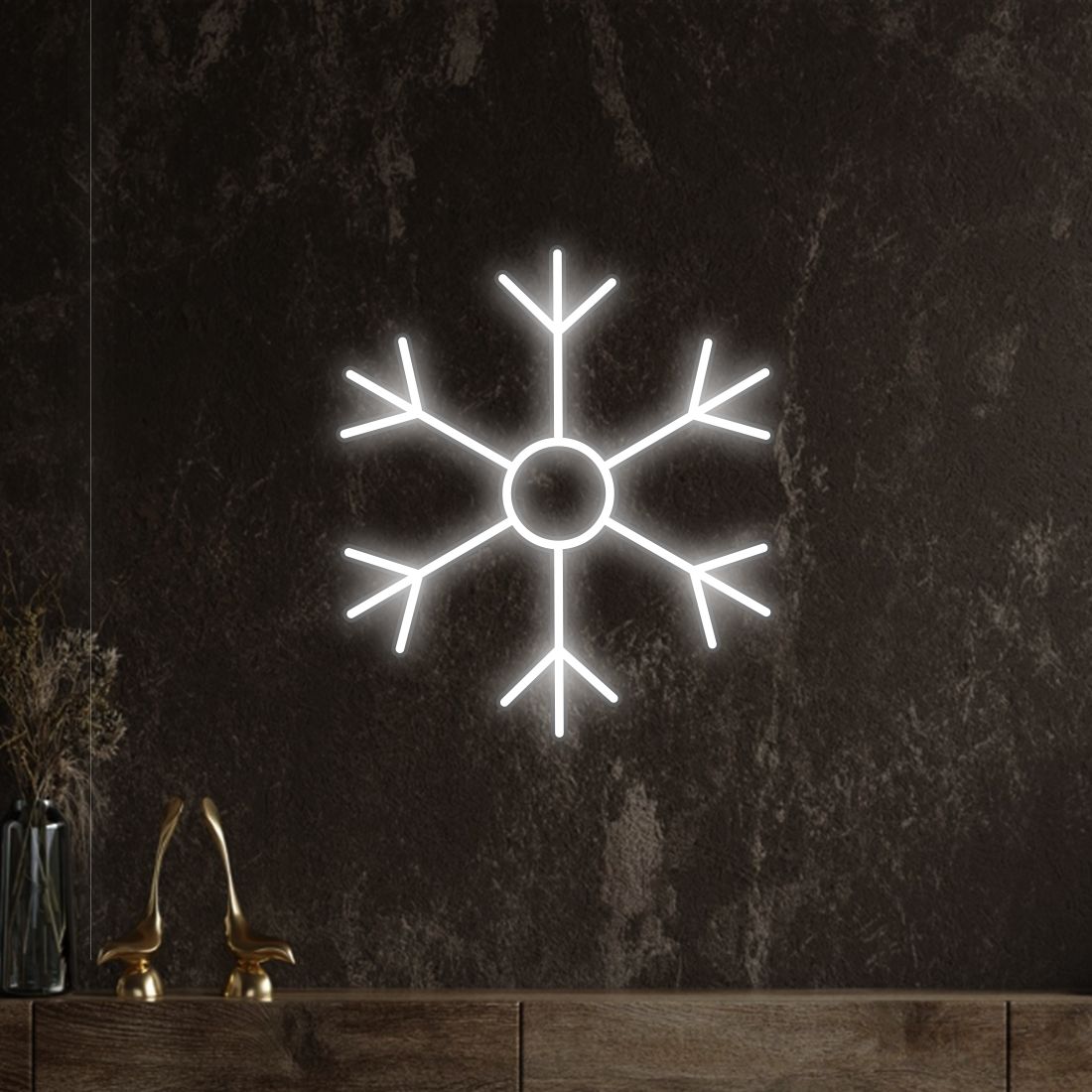 Śliczna śnieżynka neon 12V
