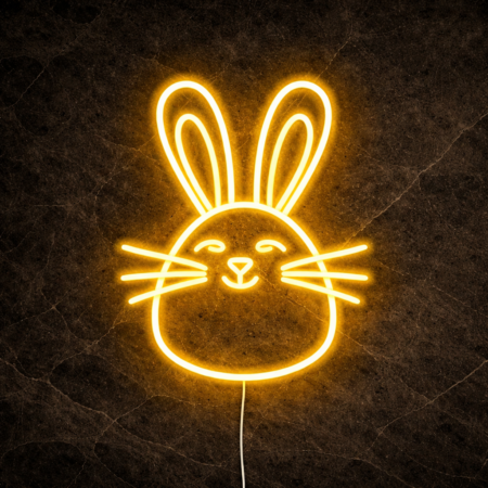 Głowa Szczęśliwego Zająca Wielkanocnego Neon Led 12V