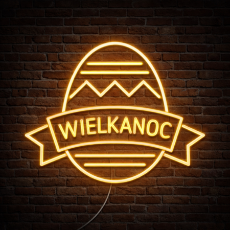 Jajo Z Napisem „Wielkanoc” Neon Led 12V