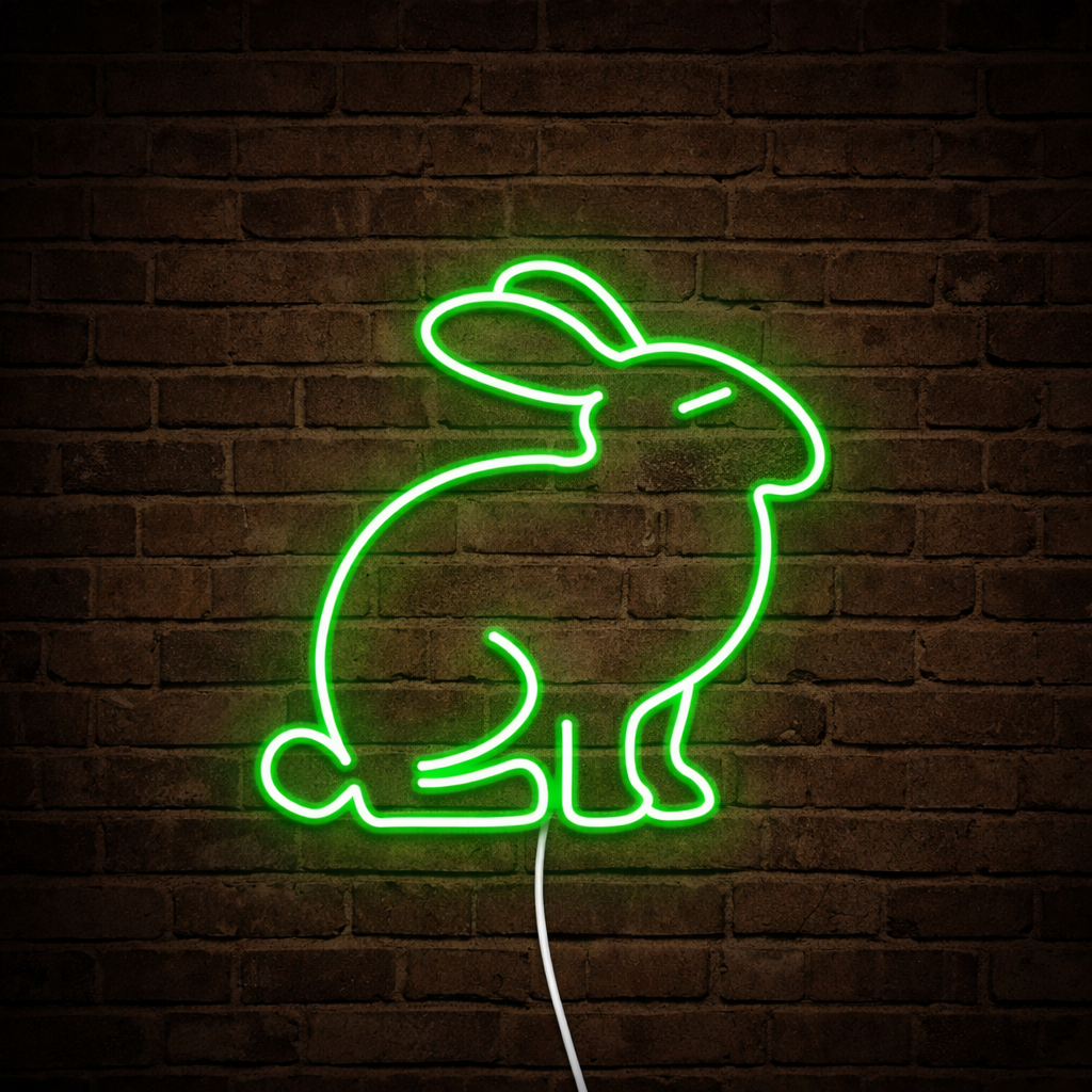 Okazały Ospały Zając Wielkanocny Neon Led 12V