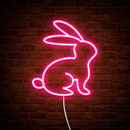 Prosty Zając Wielkanocny Neon Led 12V