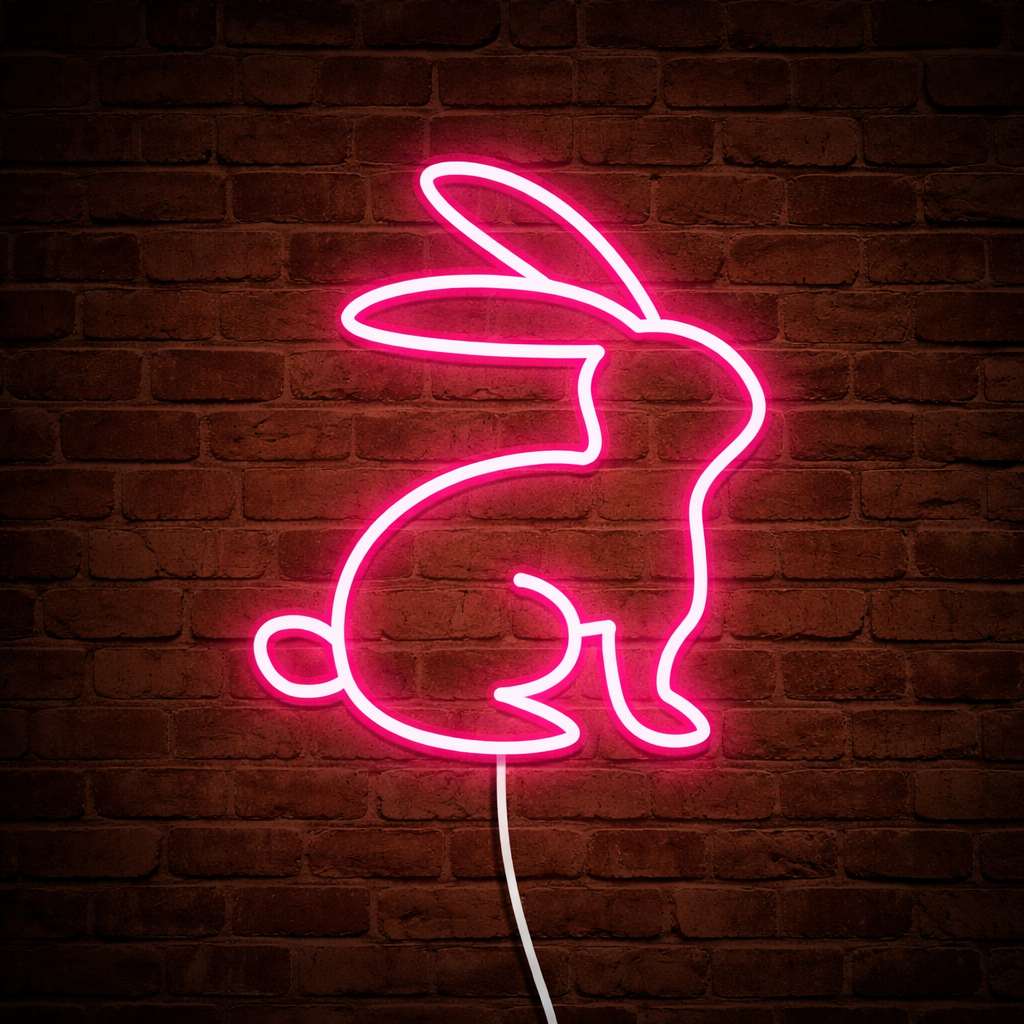 Prosty Zając Wielkanocny Neon Led 12V