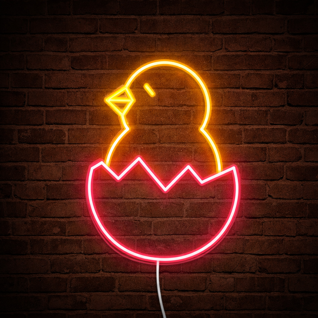 Wykluwające Się Kurczę Wielkanocne Neon Led 12V