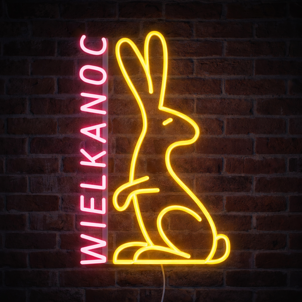 Wysoki zajączek Wielkanocny neon led 12V