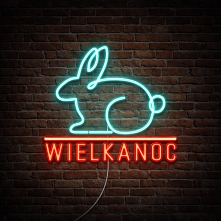 Zając Wielkanocny Wersja Retro Neon Led 12V