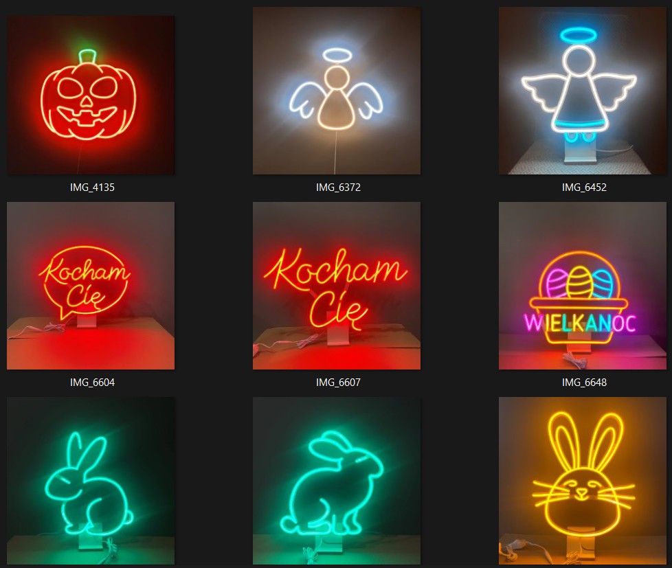 Prosty Zając Wielkanocny Neon Led 12V - obrazek 8