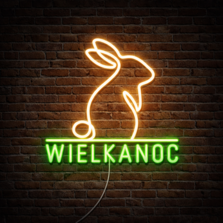 Zając Wielkanocny „Jedna Linia” Neon Led 12V